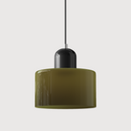 Geometric Glass Pendant Light, Colored Bauhaus Shade, Kitchen Island Lamp