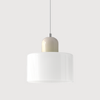 Geometric Glass Pendant Light, Colored Bauhaus Shade, Kitchen Island Lamp