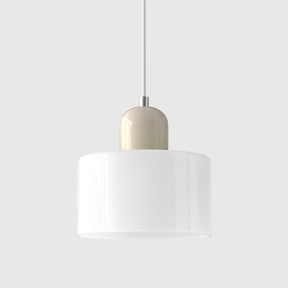Geometric Glass Pendant Light, Colored Bauhaus Shade, Kitchen Island Lamp