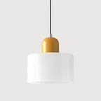 Geometric Glass Pendant Light, Colored Bauhaus Shade, Kitchen Island Lamp