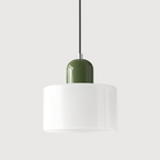 Geometric Glass Pendant Light, Colored Bauhaus Shade, Kitchen Island Lamp
