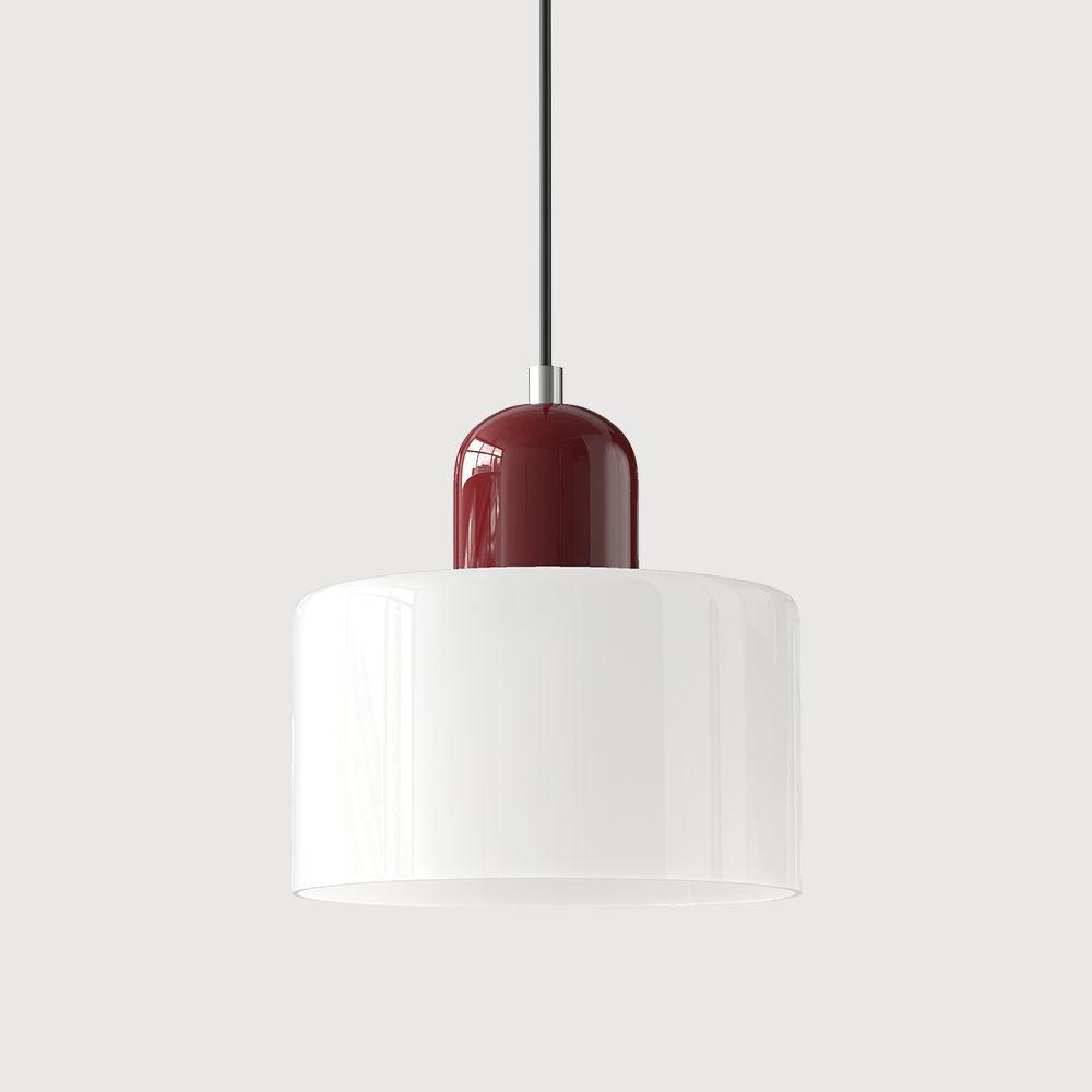 Geometric Glass Pendant Light, Colored Bauhaus Shade, Kitchen Island Lamp