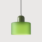 Geometric Glass Pendant Light, Colored Bauhaus Shade, Kitchen Island Lamp
