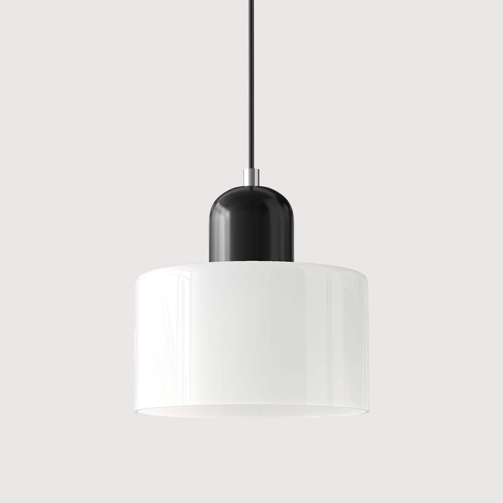 Geometric Glass Pendant Light, Colored Bauhaus Shade, Kitchen Island Lamp