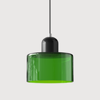 Geometric Glass Pendant Light, Colored Bauhaus Shade, Kitchen Island Lamp