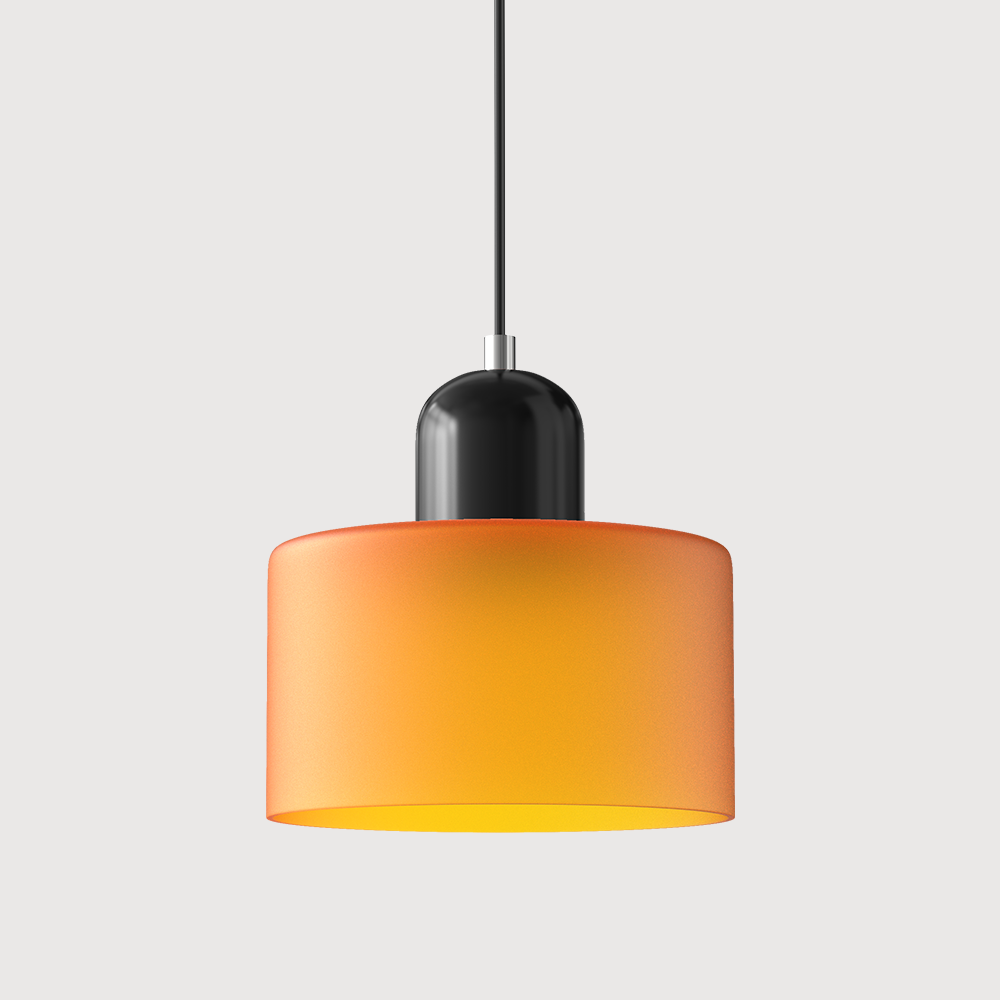 Geometric Glass Pendant Light, Colored Bauhaus Shade, Kitchen Island Lamp