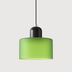 Geometric Glass Pendant Light, Colored Bauhaus Shade, Kitchen Island Lamp