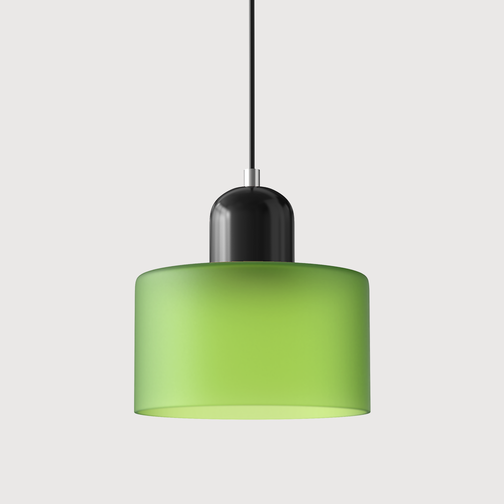Geometric Glass Pendant Light, Colored Bauhaus Shade, Kitchen Island Lamp