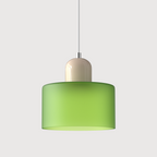 Geometric Glass Pendant Light, Colored Bauhaus Shade, Kitchen Island Lamp