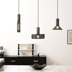 Concrete Pendant Light, Industrial Cement Ceiling Lamp, Black Grey, Kitchen