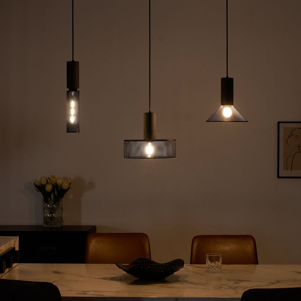 Concrete Pendant Light, Industrial Cement Ceiling Lamp, Black Grey, Kitchen