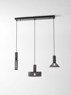 Concrete Pendant Light, Industrial Cement Ceiling Lamp, Black Grey, Kitchen