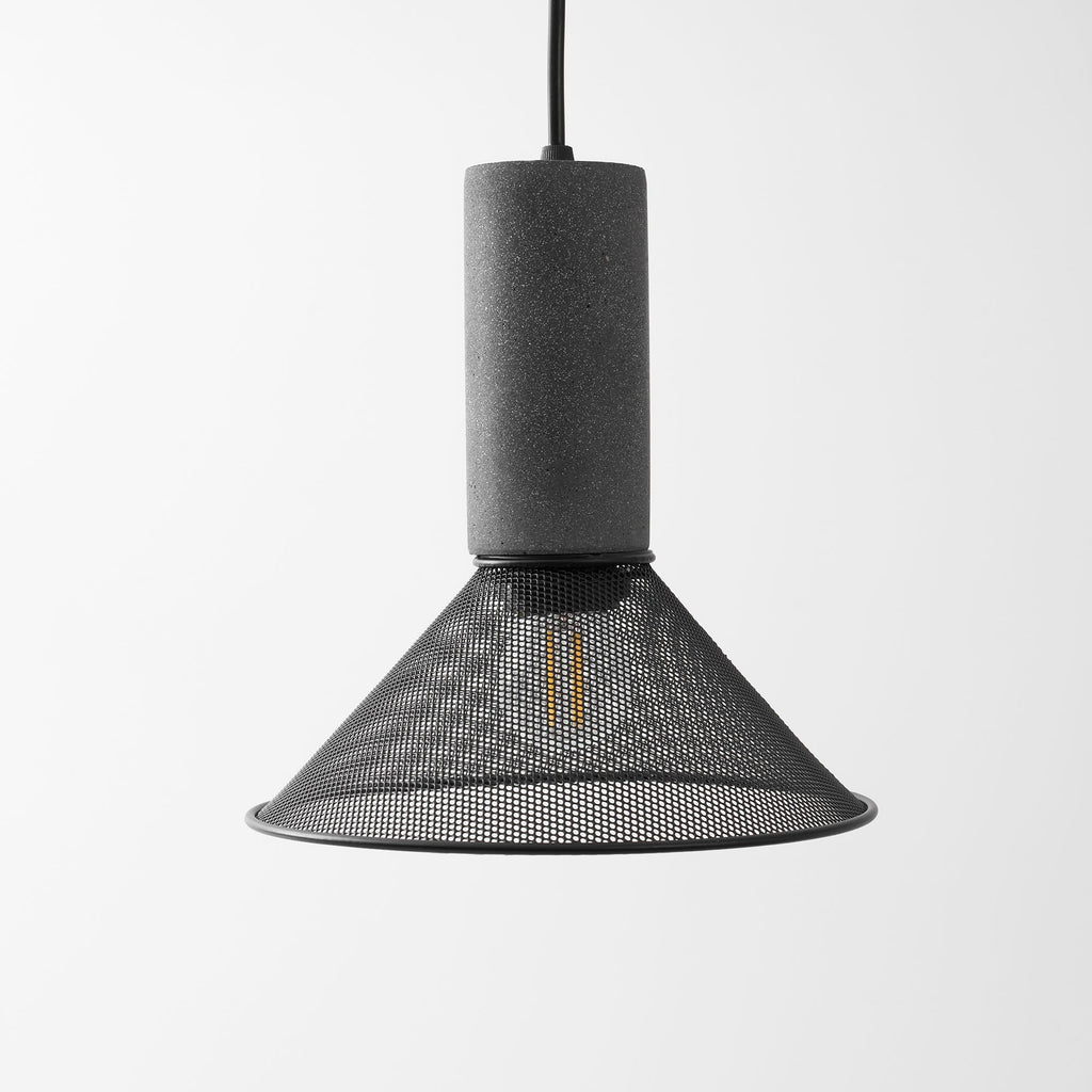 Concrete Pendant Light, Industrial Cement Ceiling Lamp, Black Grey, Kitchen