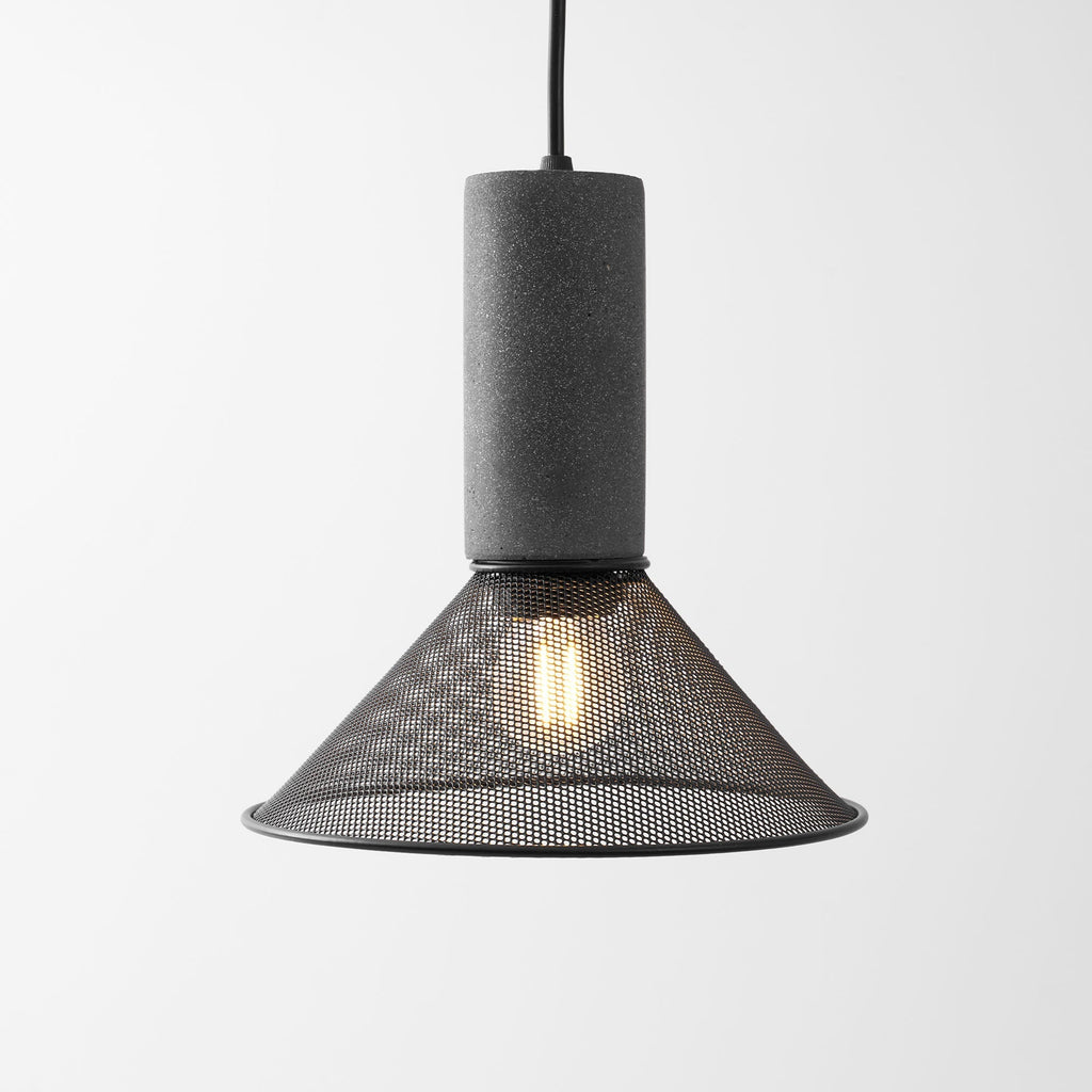 Concrete Pendant Light, Industrial Cement Ceiling Lamp, Black Grey, Kitchen
