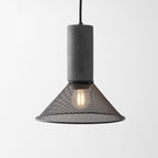 Concrete Pendant Light, Industrial Cement Ceiling Lamp, Black Grey, Kitchen