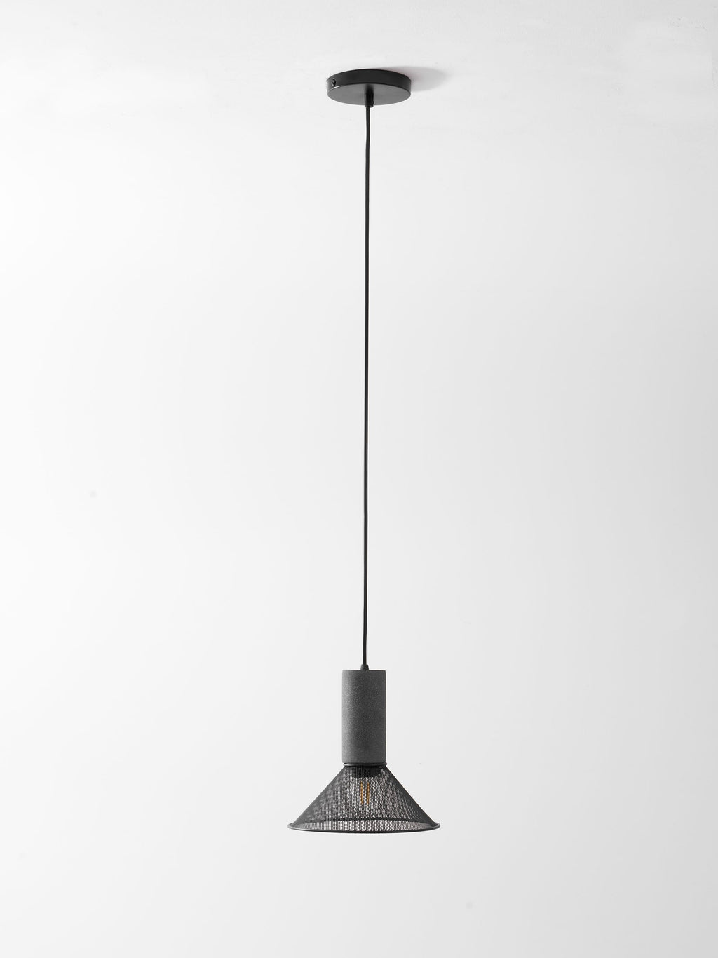 Concrete Pendant Light, Industrial Cement Ceiling Lamp, Black Grey, Kitchen