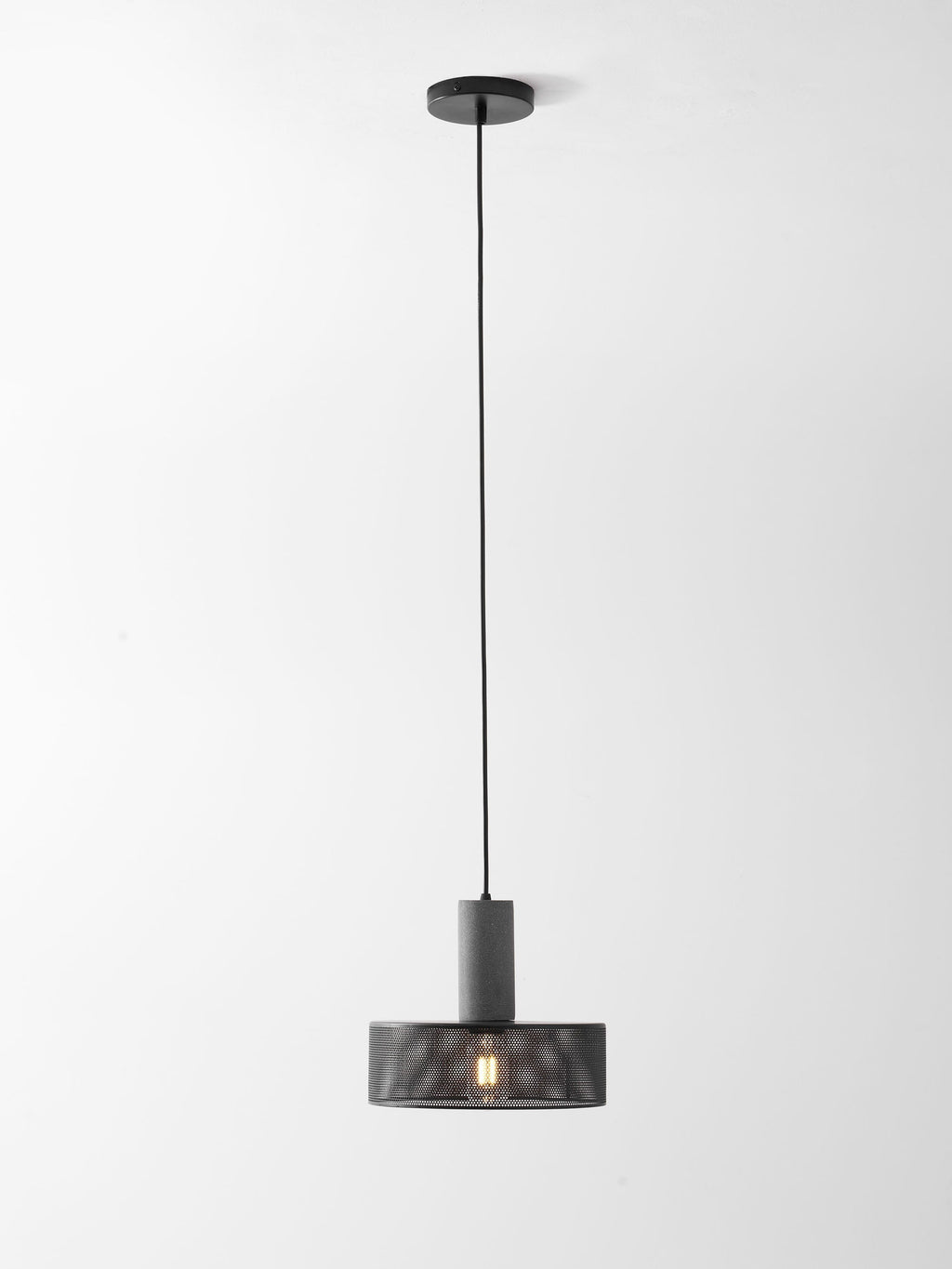 Concrete Pendant Light, Industrial Cement Ceiling Lamp, Black Grey, Kitchen