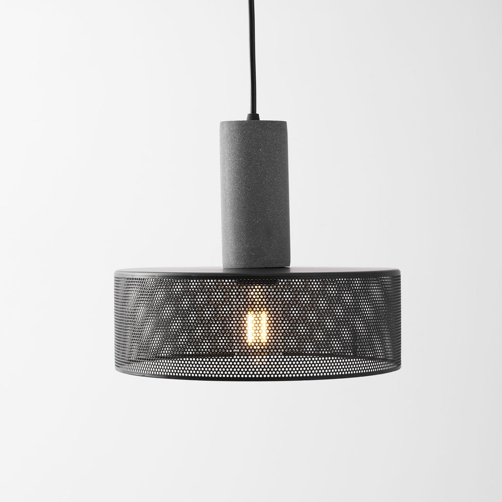Concrete Pendant Light, Industrial Cement Ceiling Lamp, Black Grey, Kitchen
