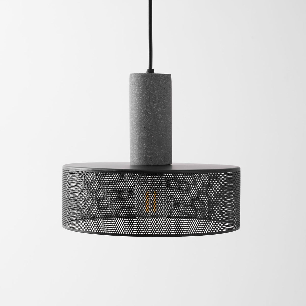Concrete Pendant Light, Industrial Cement Ceiling Lamp, Black Grey, Kitchen