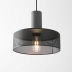 Concrete Pendant Light, Industrial Cement Ceiling Lamp, Black Grey, Kitchen
