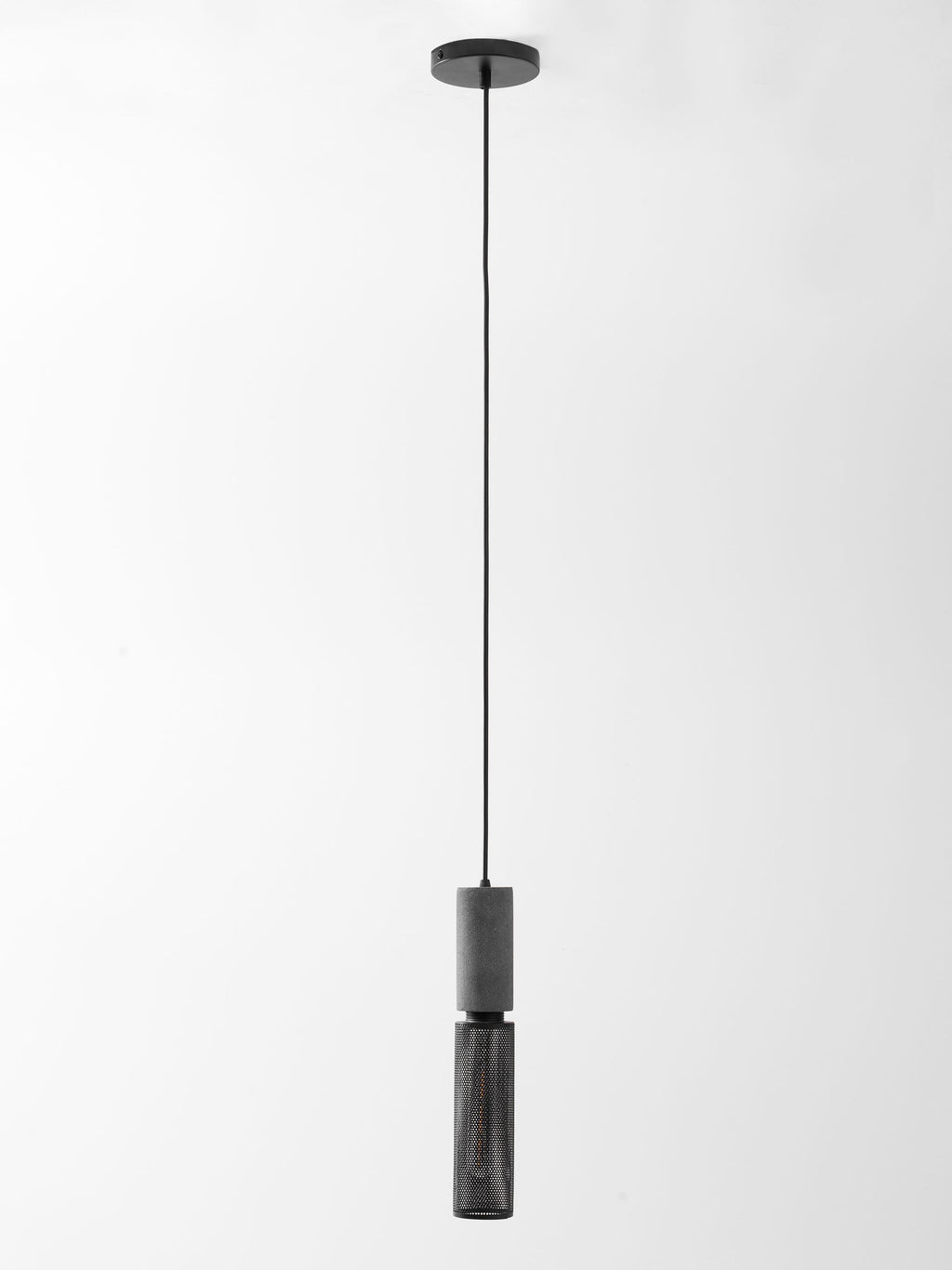 Concrete Pendant Light, Industrial Cement Ceiling Lamp, Black Grey, Kitchen