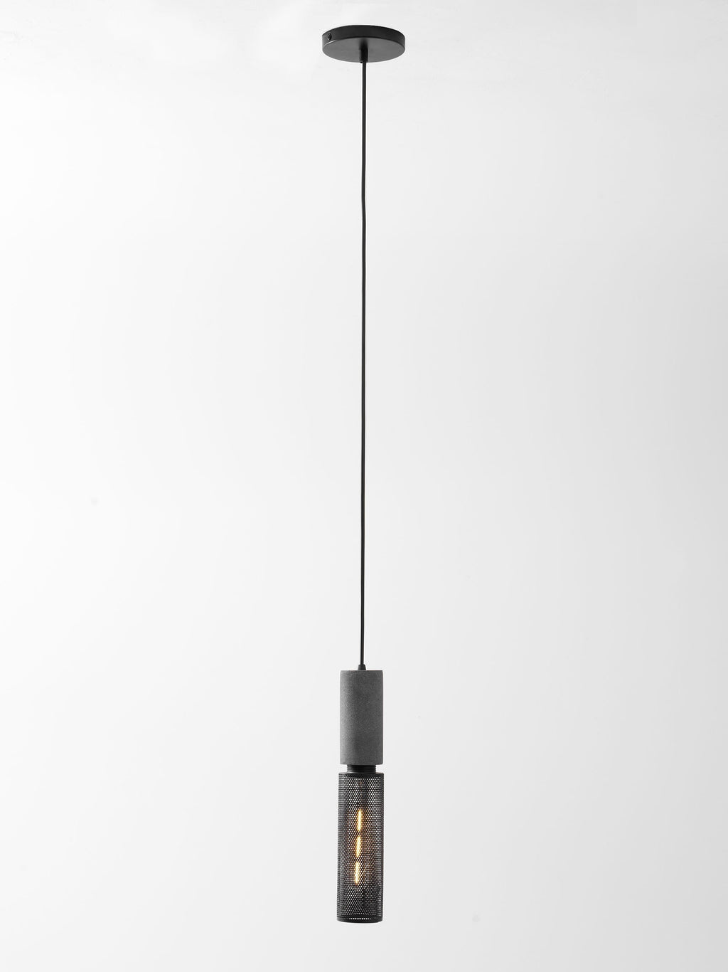 Concrete Pendant Light, Industrial Cement Ceiling Lamp, Black Grey, Kitchen