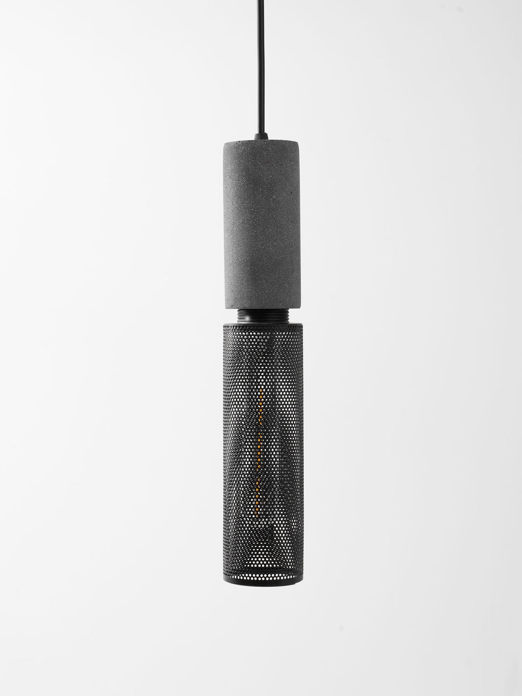 Concrete Pendant Light, Industrial Cement Ceiling Lamp, Black Grey, Kitchen