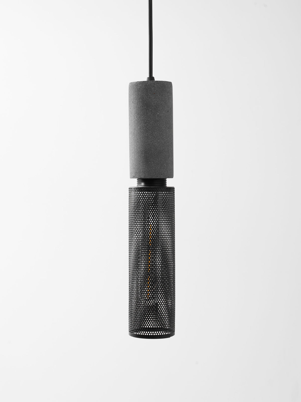 Concrete Pendant Light, Industrial Cement Ceiling Lamp, Black Grey, Kitchen