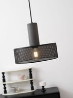 Concrete Pendant Light, Industrial Cement Ceiling Lamp, Black Grey, Kitchen
