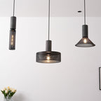 Concrete Pendant Light, Industrial Cement Ceiling Lamp, Black Grey, Kitchen