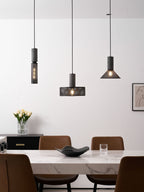 Concrete Pendant Light, Industrial Cement Ceiling Lamp, Black Grey, Kitchen