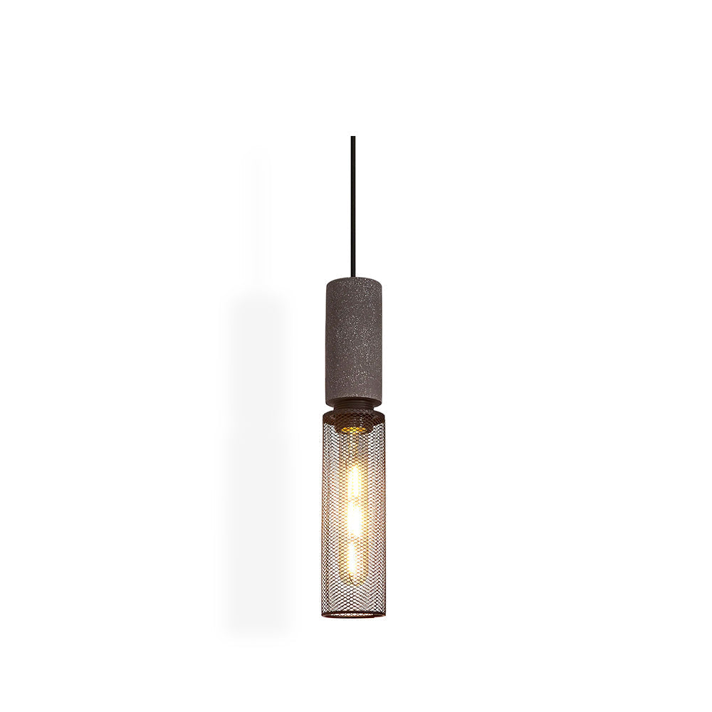 Concrete Pendant Light, Industrial Cement Ceiling Lamp, Black Grey, Kitchen