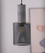 Concrete Pendant Light, Industrial Cement Ceiling Lamp, Black Grey, Kitchen