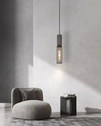 Concrete Pendant Light, Industrial Cement Ceiling Lamp, Black Grey, Kitchen