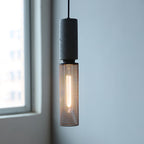 Concrete Pendant Light, Industrial Cement Ceiling Lamp, Black Grey, Kitchen