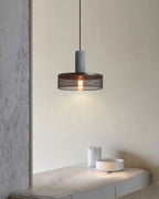 Concrete Pendant Light, Industrial Cement Ceiling Lamp, Black Grey, Kitchen