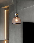 Concrete Pendant Light, Industrial Cement Ceiling Lamp, Black Grey, Kitchen