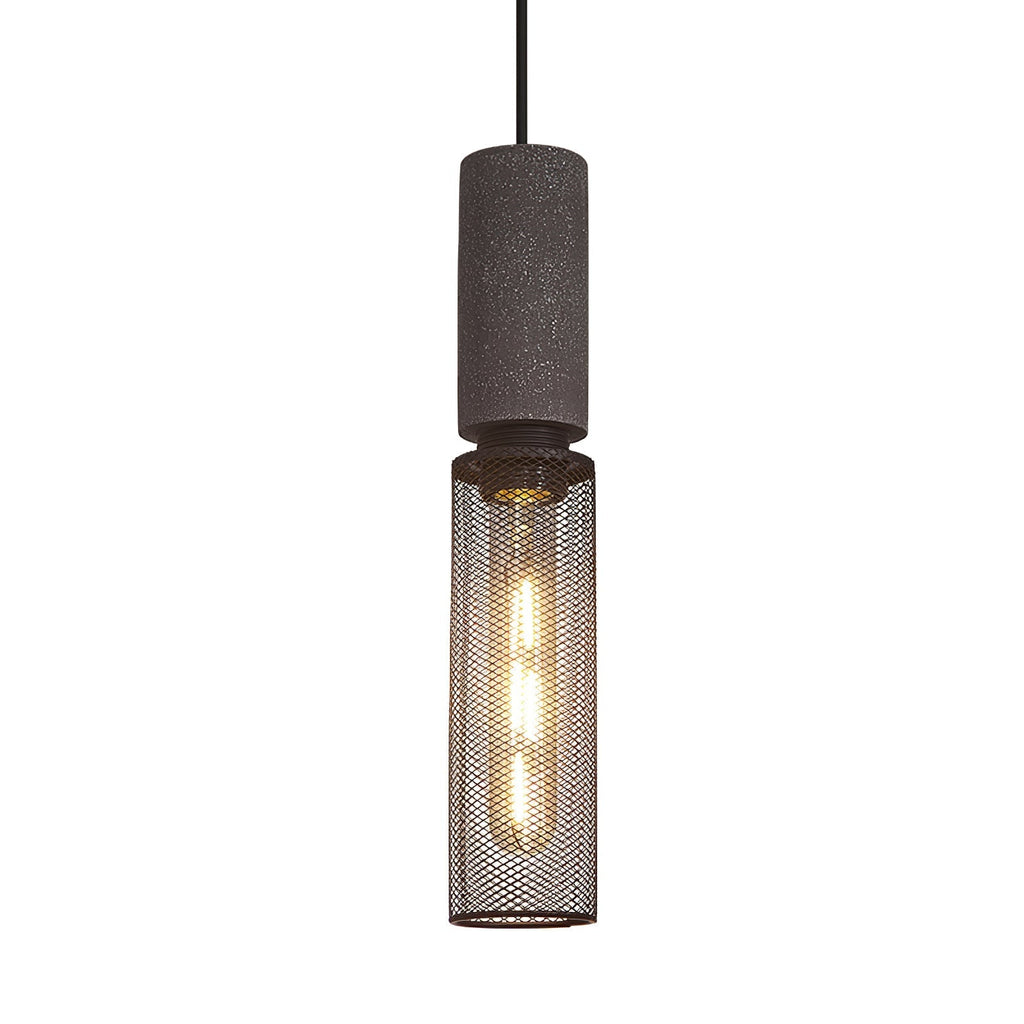 Concrete Pendant Light, Industrial Cement Ceiling Lamp, Black Grey, Kitchen