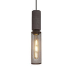 Concrete Pendant Light, Industrial Cement Ceiling Lamp, Black Grey, Kitchen