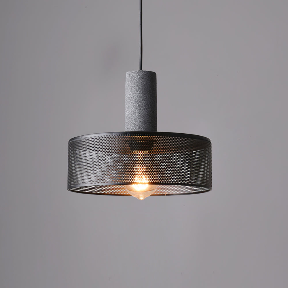 Concrete Pendant Light, Industrial Cement Ceiling Lamp, Black Grey, Kitchen