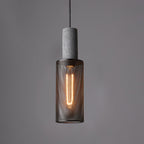 Concrete Pendant Light, Industrial Cement Ceiling Lamp, Black Grey, Kitchen