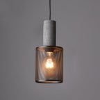 Concrete Pendant Light, Industrial Cement Ceiling Lamp, Black Grey, Kitchen