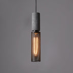 Concrete Pendant Light, Industrial Cement Ceiling Lamp, Black Grey, Kitchen