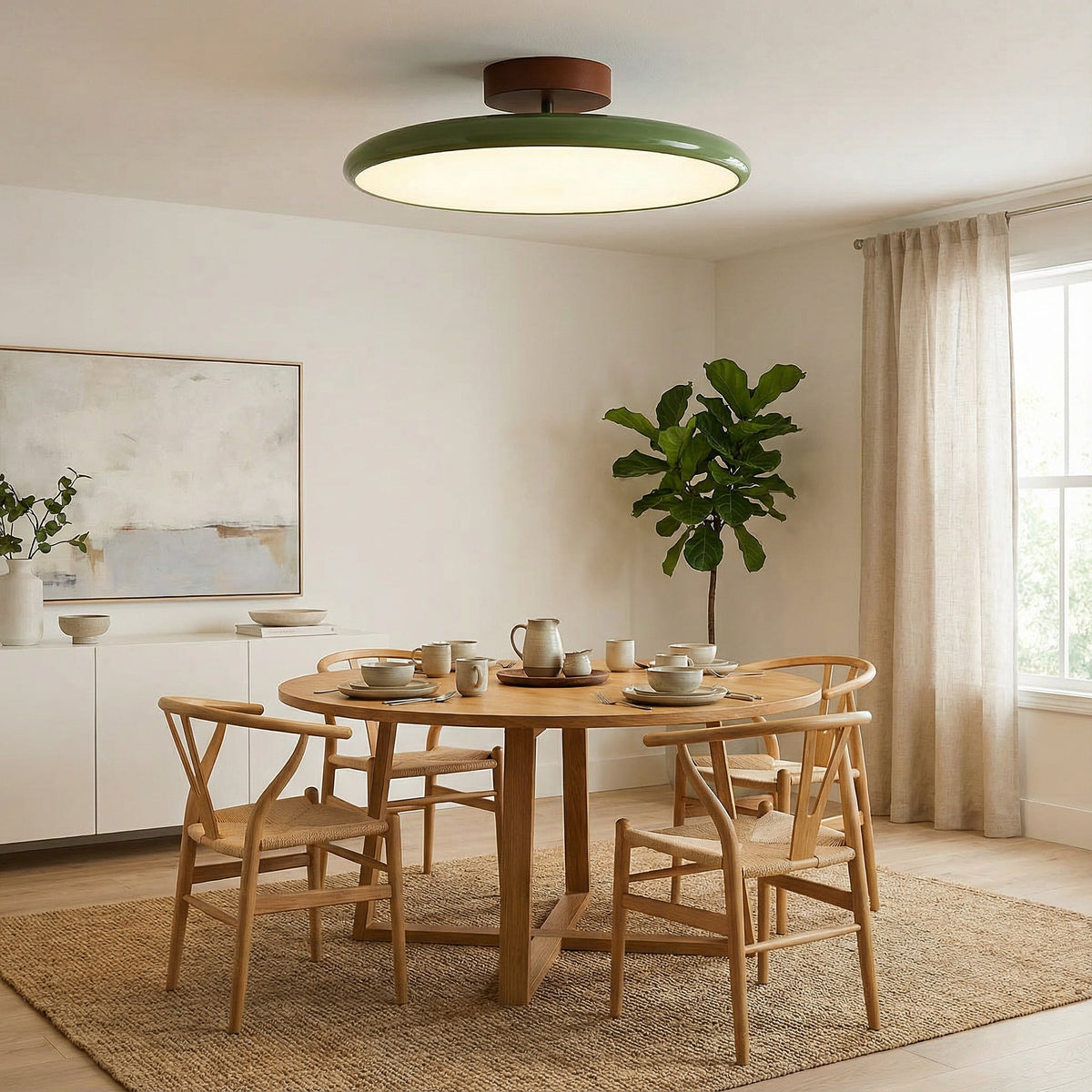 Adjustable LED Ceiling Spotlight, Integrated, Modern Kitchen Light, Green Beige