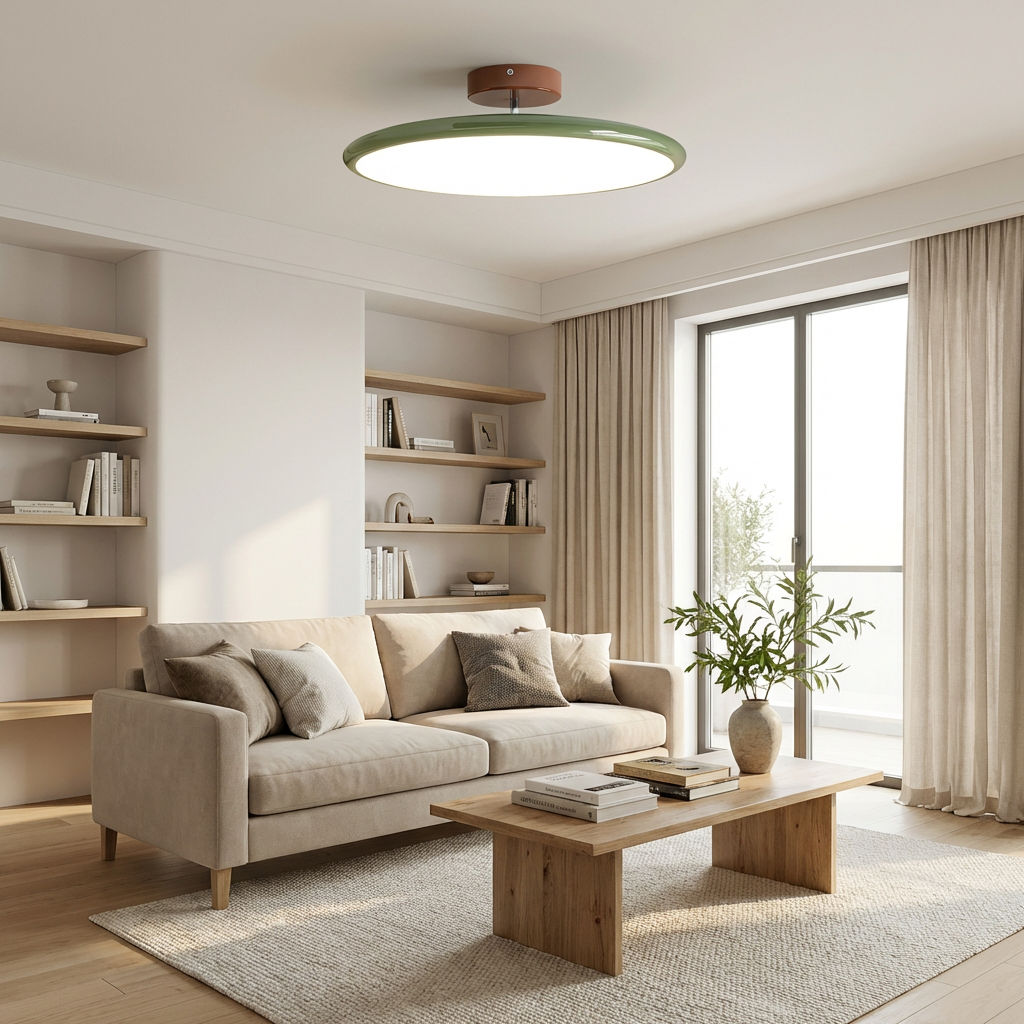 Adjustable LED Ceiling Spotlight, Integrated, Modern Kitchen Light, Green Beige