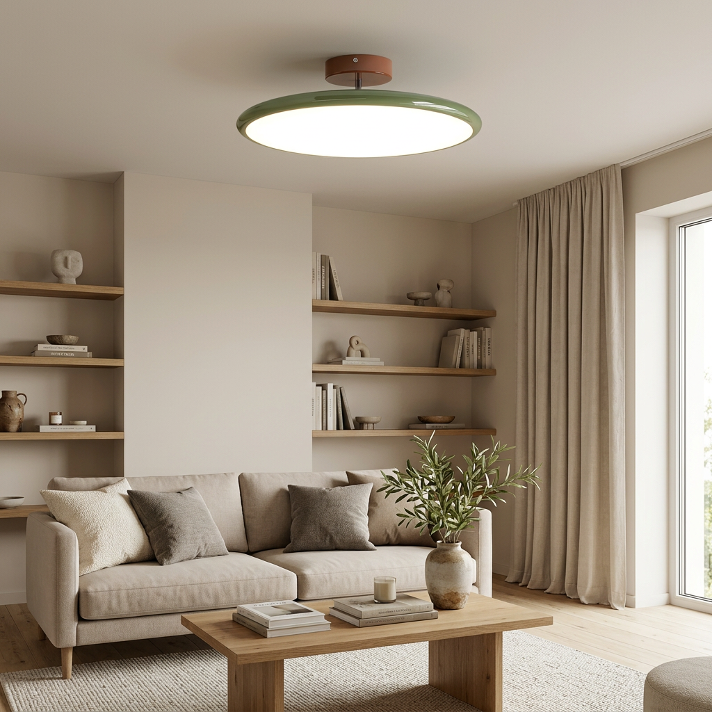Adjustable LED Ceiling Spotlight, Integrated, Modern Kitchen Light, Green Beige