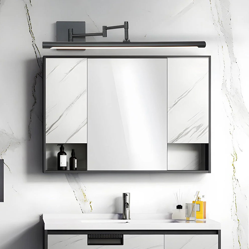 Swing Arm LED Vanity Light, Matte Black, Adjustable, Bathroom Mirror