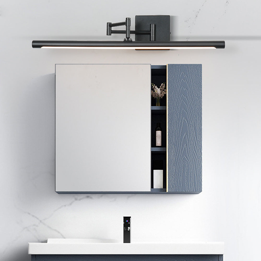 Swing Arm LED Vanity Light, Matte Black, Adjustable, Bathroom Mirror