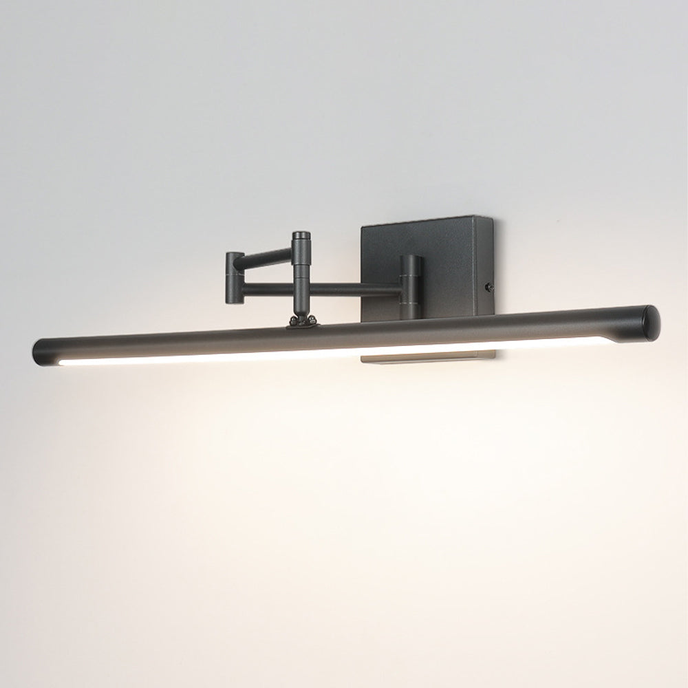 Swing Arm LED Vanity Light, Matte Black, Adjustable, Bathroom Mirror