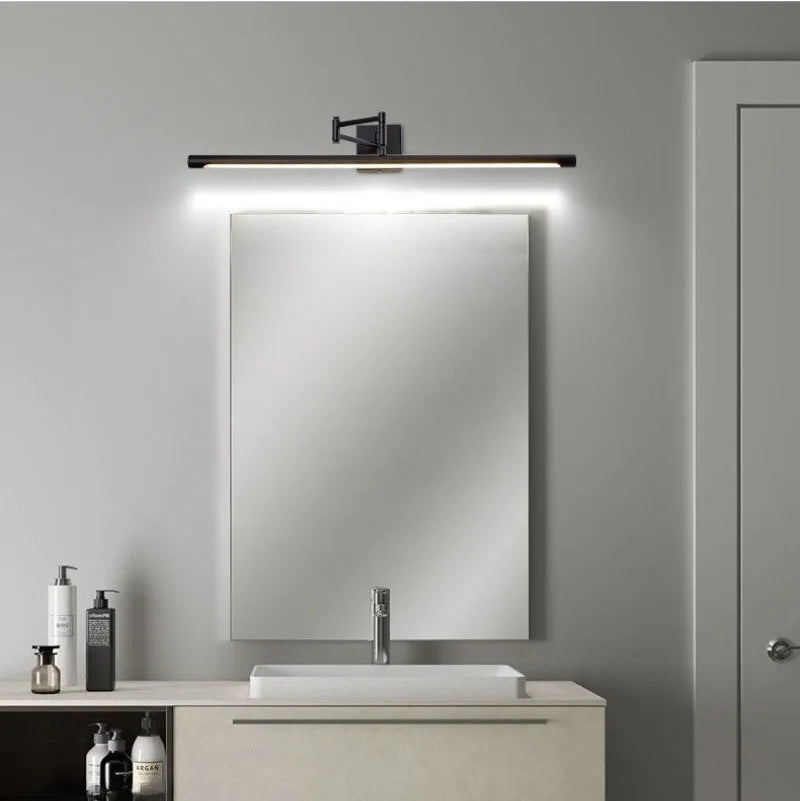 Swing Arm LED Vanity Light, Matte Black, Adjustable, Bathroom Mirror